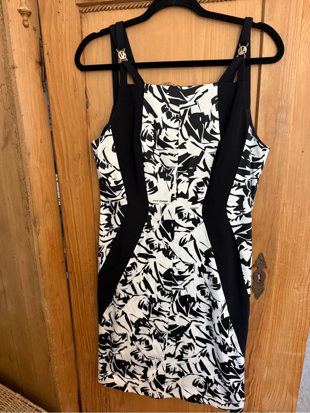 Versace Jeans Collection Black and White Floral Mini Dress